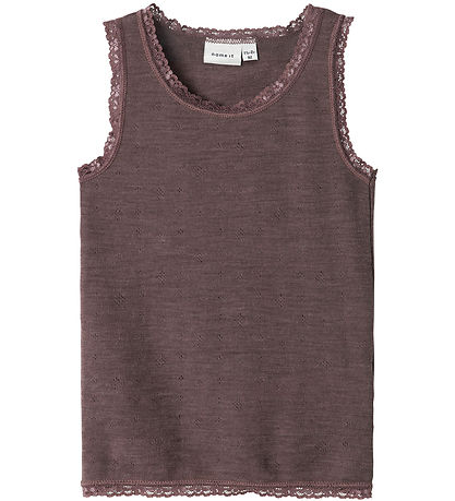 Name It Undershirt - Wool - NmfWang - Sparrow w. Pointelle