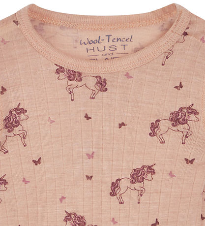 Hust and Claire Bodysuit L/æ - Wool/Tencel - Rib - Bocel - Rose 