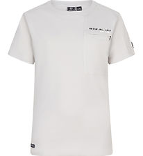 Indian Blue Jeans T-Shirt - Pocket Reißverschluss - Grau