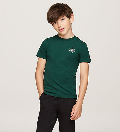 Tommy Hilfiger Stuttermabolur - TH Lógó Puff - Skraut Green