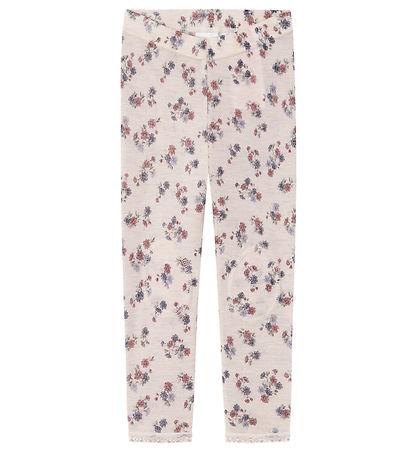 Name It Leggings - Wool - Noos - NmfWang - Lilac Ash w. Pointell