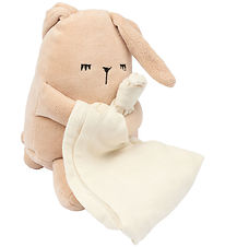 Fabelab Musical teddy bear - Bunny - 18 cm - Dusty Rose