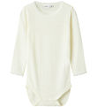 Name It Bodysuit L/æ - Wool - Noos - NmfWang - Snow White w. Poi