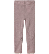 Name It Leggings - Wolle - Noos - NmfWang - Purple Dove m. Lochm
