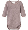 Name It Body L/æ - Wolle - Noos - NbfWang - Purple Dove m. Lochm