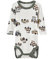Name It Bodysuit L/æ - Wool - Noos - NbmWang - Snow White w. Car