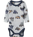 Name It Bodysuit L/æ - Wool - Noos - NbmWang - Grey Dawn w. Cars