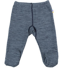 Joha Leggings m. Fuß - Wolle - Blau