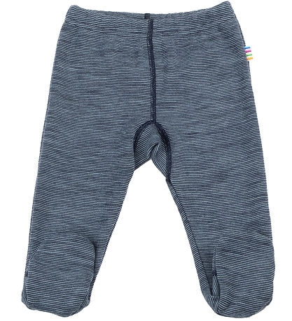 Joha Leggings m. Fuß - Wolle - Blau