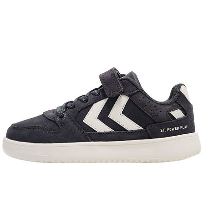 Hummel Skór - ST. Power Play Suede Jr - Hvítur/Svart/Hrafntinnu