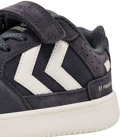 Hummel Skór - ST. Power Play Suede Jr - Hvítur/Svart/Hrafntinnu
