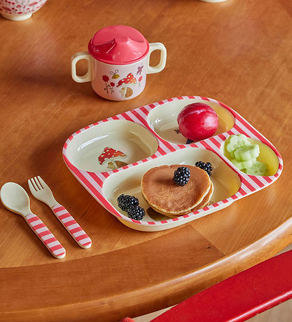 Rice Dinner Set - Melamine - 4 pcs - Pink/Happy Forest