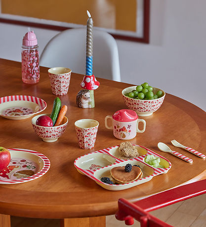 Rice Dinner Set - Melamine - 4 pcs - Pink/Happy Forest