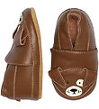 Melton Soft Sole Leather Shoes - Cocoa Brown w. Dog