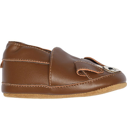 Melton Soft Sole Leather Shoes - Cocoa Brown w. Dog