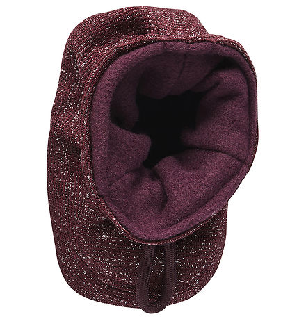 Melton Booties - Glitter - Bordeaux