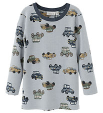 Name It Bluse - Wolle - Noos - NmmWang - Grau Dawn m. Autos