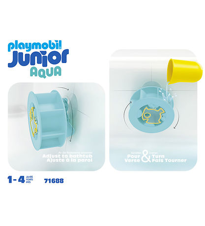 Playmobil Junior Aqua - Waterwheel With Baby Shark - 71688 - 6 P