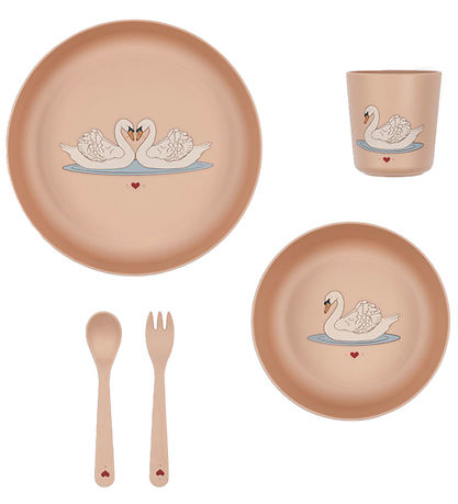 Konges Sløjd Dinner Set - Bioplastic - 5 Parts - Swan