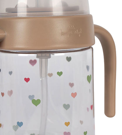 Konges Sløjd Cup w. Handle/Straws - 330 mL - Multi Hearts