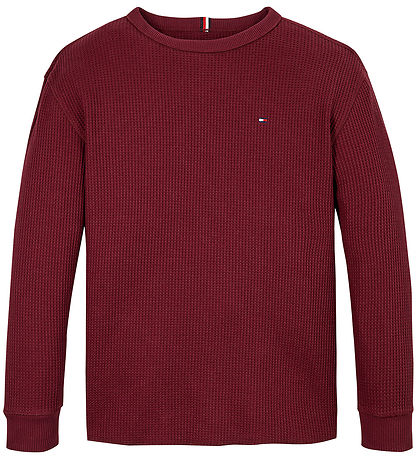 Tommy Hilfiger Blouse - Flag Mini Waffle - Deep Rouge