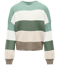 Kids Only Bluse - Strick - Noos - KogSandy - Silt Green/Cloud Da