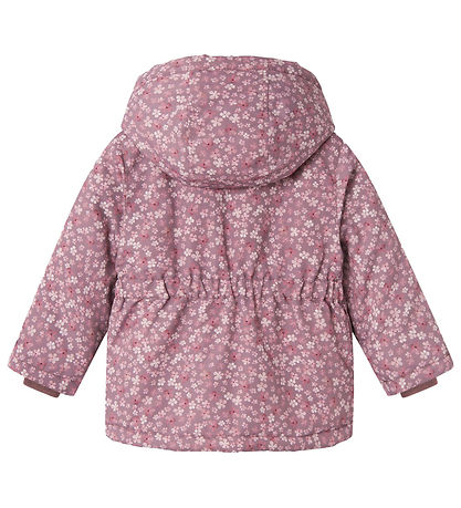 Name It Winterjacke - NbfMaxi - Grape Shake/Blumen