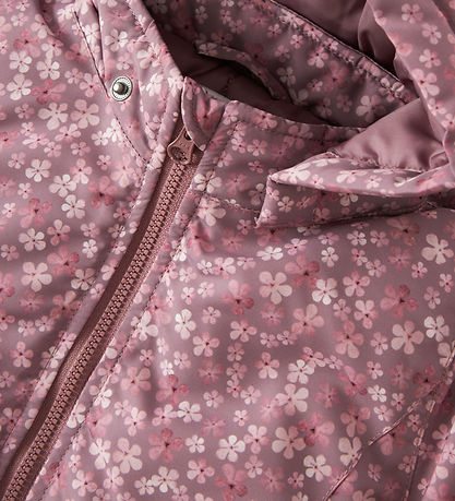 Name It Winterjacke - NbfMaxi - Grape Shake/Blumen