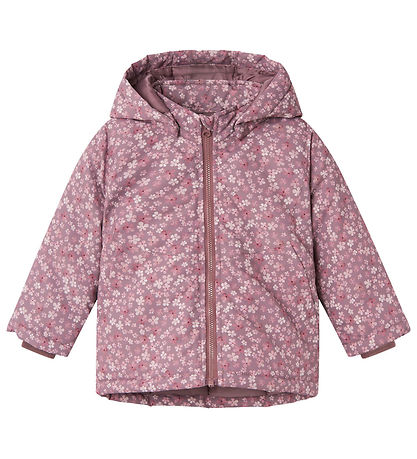 Name It Winterjacke - NbfMaxi - Grape Shake/Blumen