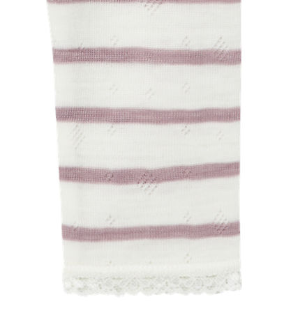 Name It Leggings - Wool - Noos - NbfWang - Snow White/Purple Dov