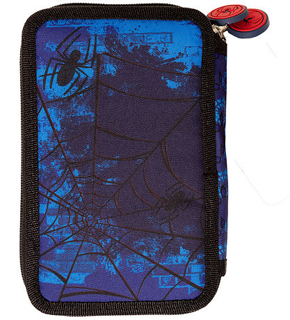 Spider-Man Pencil Case w. Contents - Filled Double Decker - Blac