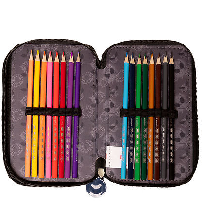 Spider-Man Pencil Case w. Contents - Filled Double Decker - Blac