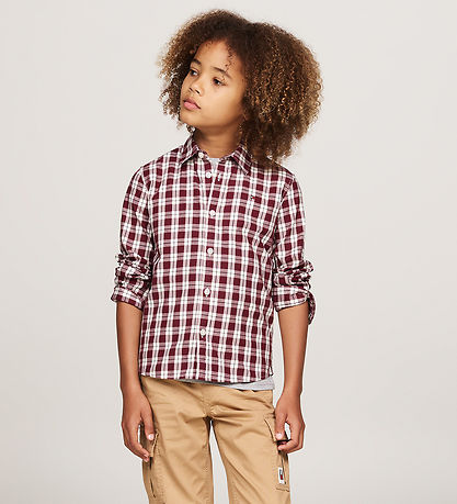 Tommy Hilfiger Shirt - Small Check Regular - Rouge Buffalo Che