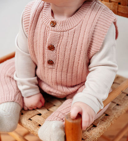 Hust and Claire Waistcoat - Knitted - Wool - Edi - Rose Cloud