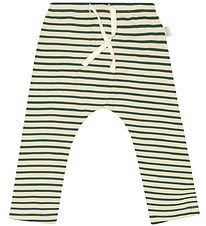 Petit Piao Trousers - Rib - Modal - Emeralda Green/Dark Off Whit