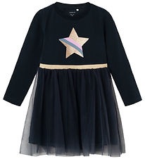 Name It Kleid - NmfNastar - Dark Sapphire m. Glitzer