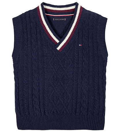 Tommy Hilfiger Vesti - Prjónað - Global Chenille - Desert Sky
