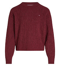 Tommy Hilfiger Bluse - Strick - Chenille - Deep Rouge