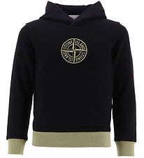 Stone Island Kapuzenpullover - Schwarz m. Matt Armygrün