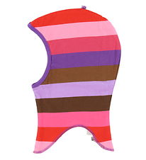 Småfolk Schlupfmütze - Umkehrbar - Purple Heart m. Streifen Und 