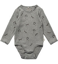 Sofie Schnoor Bodysuit L/æ - Grey Melange w. Print