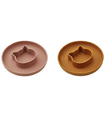 Liewood Plate - CAT - 2-Pack - Silicone - Dark Rose/Mustard M