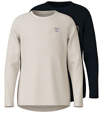 Name It Bluse - NkfVix - 2er-Pack - Black/Jet Stream/Love