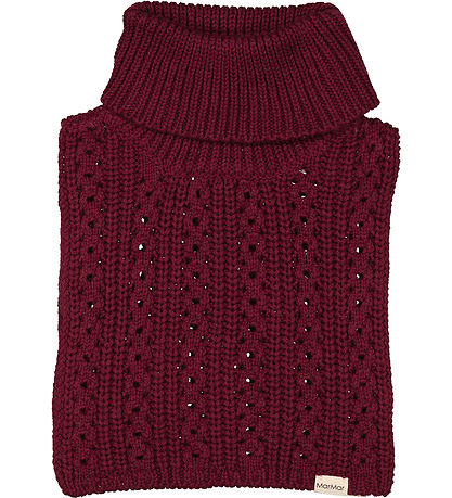 MarMar Neck Warmer - Knitted - Arna - Deep Ruby w. Pointelle