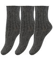 Minipop Socks - Bamboo - 3-Pack - Dark Grey Melange