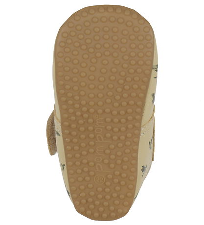 Pom Pom Soft Sole Leather Shoes - Beginners Velcro - Apple AOP