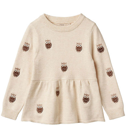 Fliink Blouse - Alone Owl - Sandshell