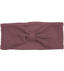 Racing Kids Headband - Wool/Cotton - Dusty Heather w. Bow