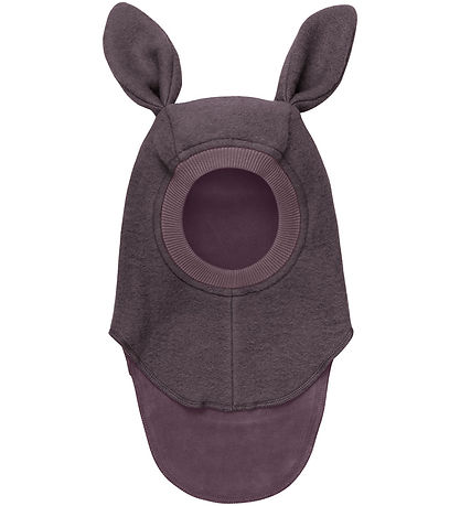 Huttelihut Balaclava - Wool - 2-layer - Raisin w. Ears