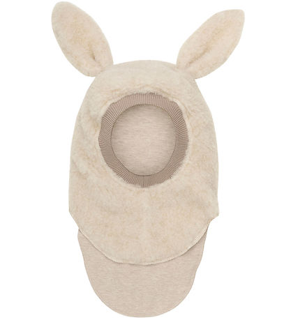 Huttelihut Balaclava - Wool - 2-layer - Cement w. Ears